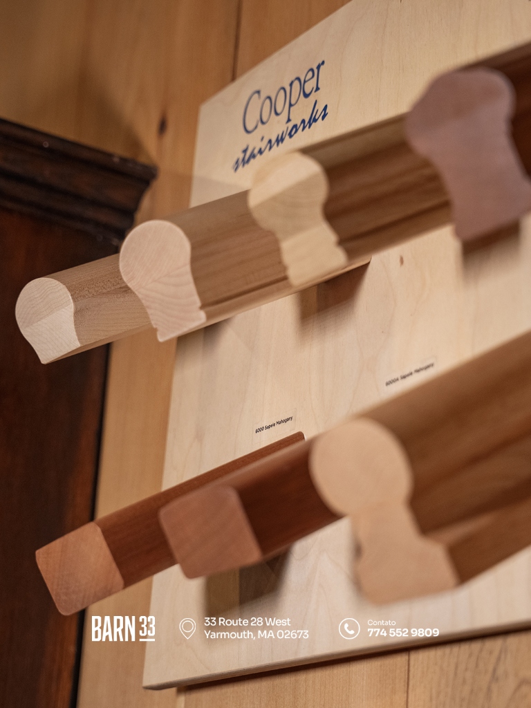 COOPER STAIRWORKS 6000 Series architectural wood handrail sample display