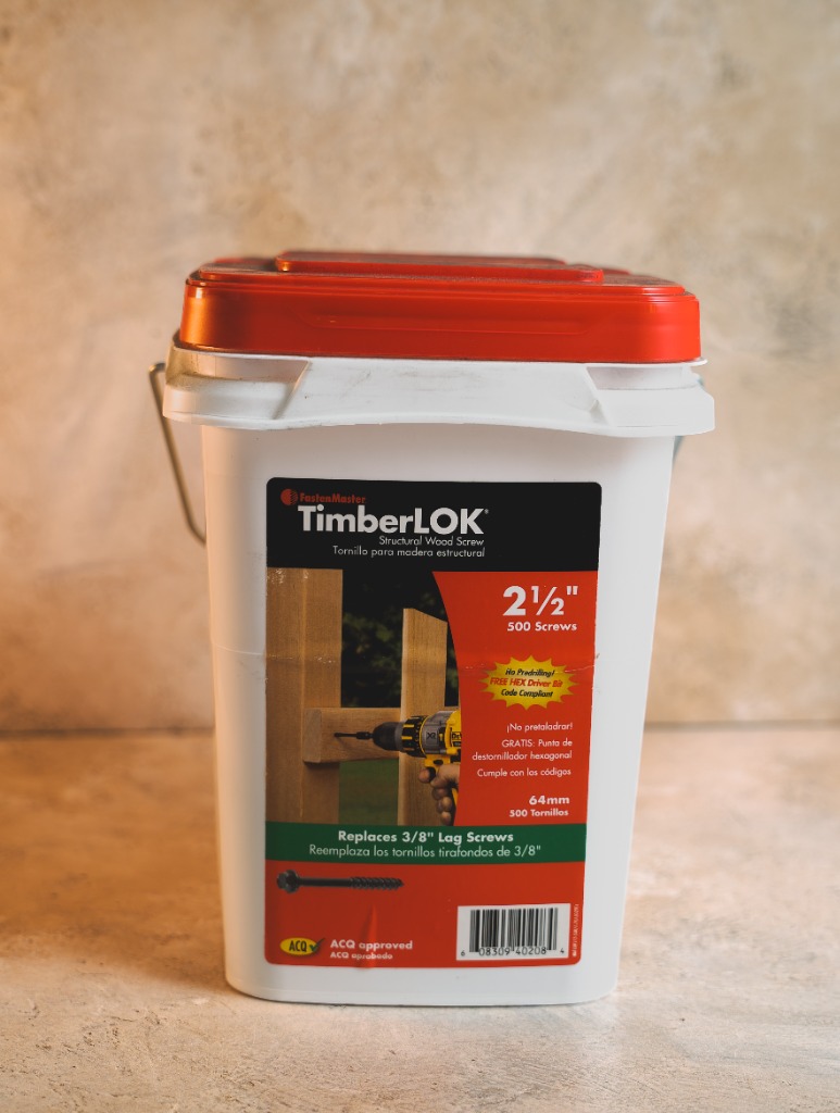 FastenMaster TimberLOK 2-1/2 inch structural wood screw 500 pcs bucket